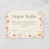 Wildflower Baby in Bloom Luier Raffle Baby shower Informatiekaartje (Voorkant)