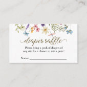 Wildflower Baby in Bloom Luier Raffle Baby shower Informatiekaartje (Voorkant)
