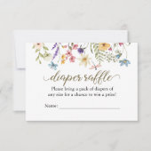 Wildflower Baby in Bloom Luier Raffle Kaart (Voorkant)