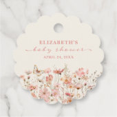 Wildflower Baby in Bloom Meisje Baby shower Bedankjes Labels (Achterkant)