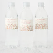 Wildflower Baby in Bloom Meisje Baby shower Waterfles Etiket (Flessen)