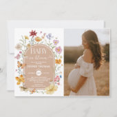 Wildflower Baby in Bloom Meisje Douche Foto Kaart (Voorkant)