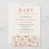 Wildflower Baby in Bloom Pink Kaart (Voorkant)