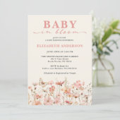 Wildflower Baby in Bloom Pink Kaart (Staand voorkant)