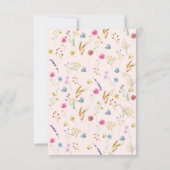 Wildflower Baby in Bloom Roze baby Girl Shower Kaart (Achterkant)
