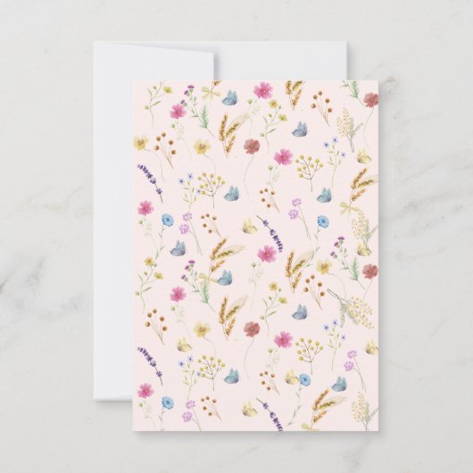 Wildflower Baby in Bloom Roze baby Girl Shower Kaart (Achterkant)