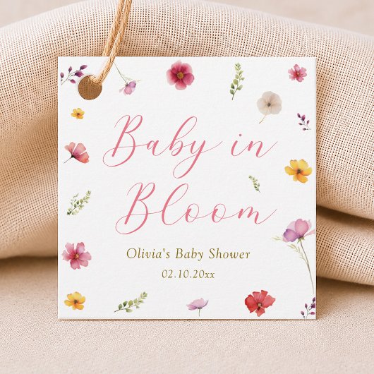 Wildflower Baby in Bloom Shower Bedankjes Labels