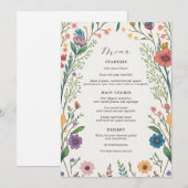Wildflower Baby in Bloom Shower Menu (Voorkant / Achterkant)