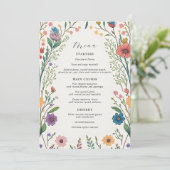 Wildflower Baby in Bloom Shower Menu (Staand voorkant)