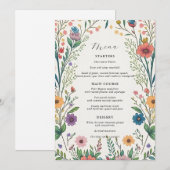 Wildflower Baby in Bloom Shower Menu Kaart (Voorkant / Achterkant)