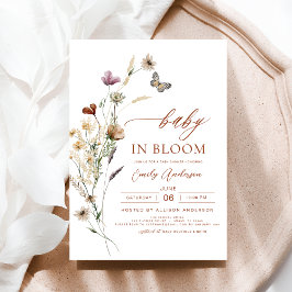 Wildflower Baby in Bloom Terracotta Baby shower Kaart