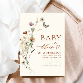 Wildflower Baby in Bloom Terracotta Baby shower Kaart