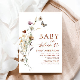 Wildflower Baby in Bloom Terracotta Baby shower Kaart