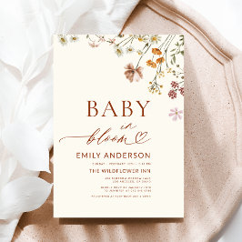 Wildflower Baby in Bloom Terracotta Baby shower Kaart