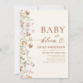 Wildflower Baby in Bloom Terracotta Baby shower Kaart (Voorkant)