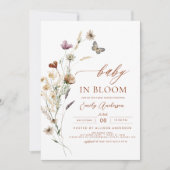 Wildflower Baby in Bloom Terracotta Baby shower Kaart (Voorkant)