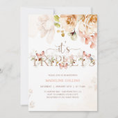 Wildflower Baby in Bloom TRIPLETS Baby shower Kaart (Voorkant)