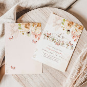 Wildflower Baby in Bloom TRIPLETS Baby shower Kaart