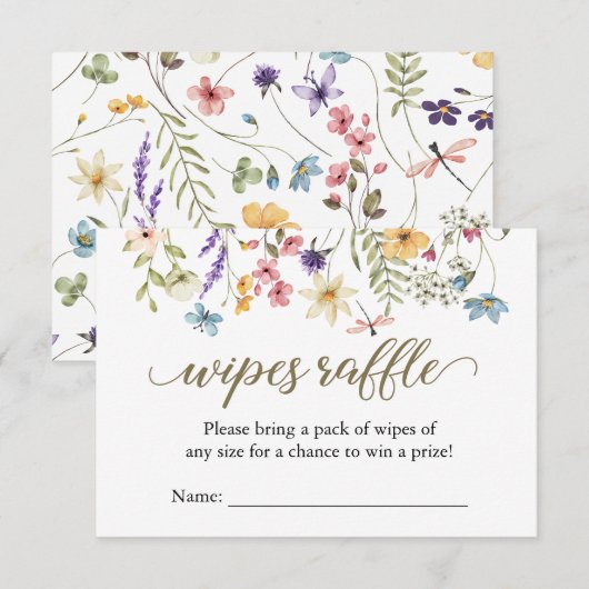 Wildflower Baby in Bloom Wipes Raffle Kaart (Voorkant / Achterkant)