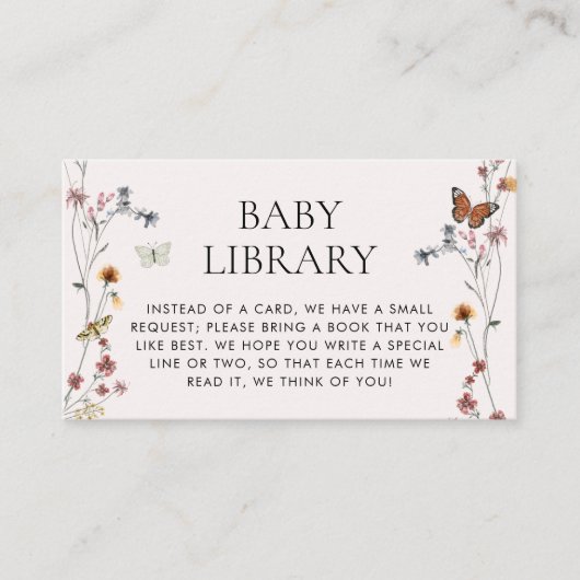 Wildflower Baby Library, Boeken voor Baby Insert Informatiekaartje (Voorkant)