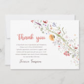 Wildflower Baby Meisje 1e Verjaardagsfeest Bedankkaart (Voorkant)