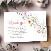 Wildflower Baby Meisje 1e Verjaardagsfeest Bedankkaart