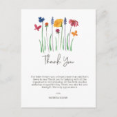 Wildflower Baby Meisje Baby shower Dank u Briefkaart (Voorkant)