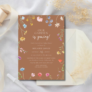 Wildflower Baby Meisje Baby shower Kaart