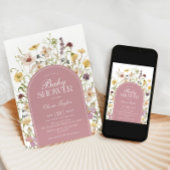 Wildflower Baby Meisje Douche Blush Pink Kaart