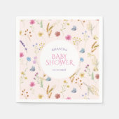 Wildflower baby meisje douche roze servet (Voorkant)