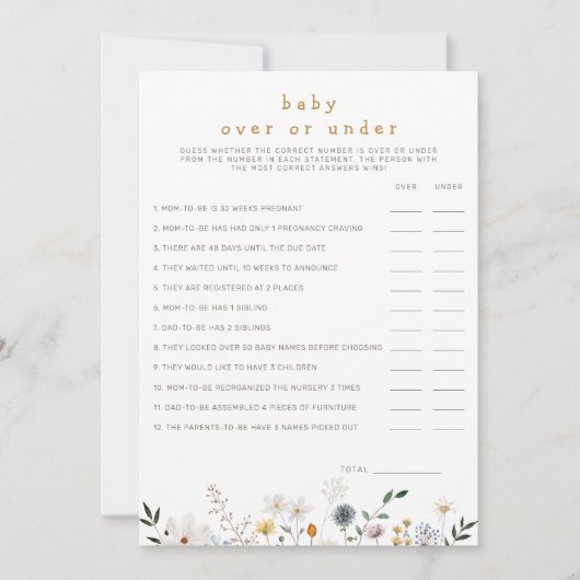 Wildflower Baby over of onder downloadbare Kaart (Voorkant)