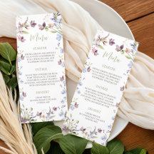 Wildflower Baby Shower 4x9 Menu Card