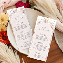 Wildflower Baby Shower 4x9 Menukaart