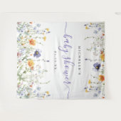 Wildflower Baby shower achtergrond Wandkleed (Voorkant (horizontaal))