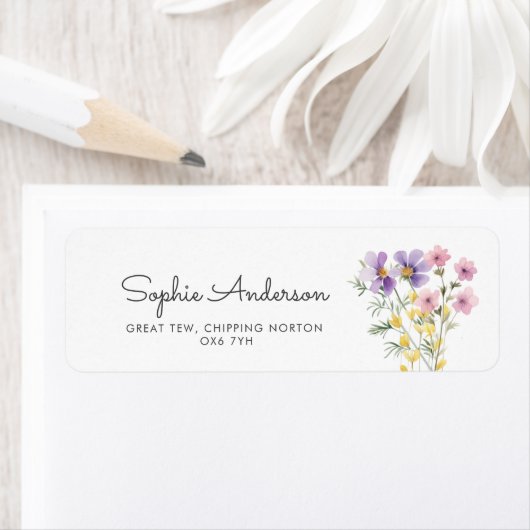 Wildflower Baby shower adres Etiket (Insitu)