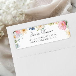 Wildflower Baby shower Adres Etiket