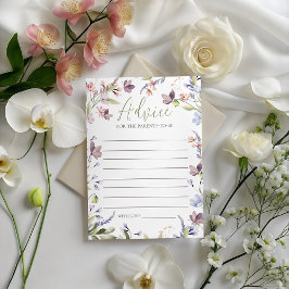 Wildflower Baby Shower Advice Card Kaart