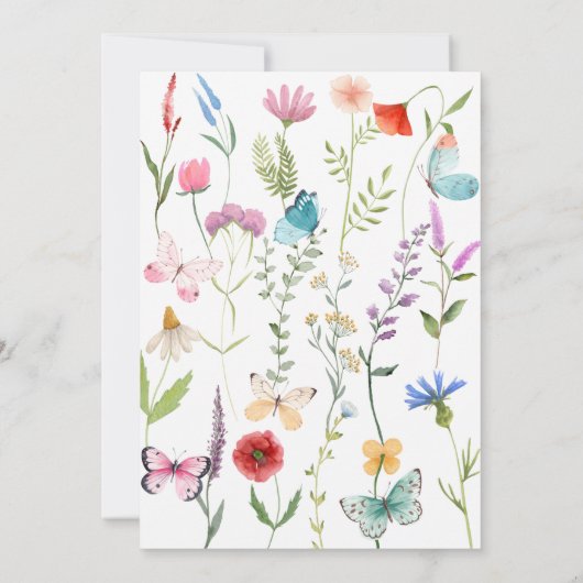 Wildflower Baby shower advies en voorspellingen Ka Kaart (Achterkant)