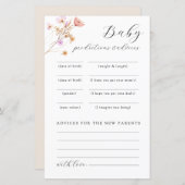 Wildflower Baby shower advies spel (Voorkant / Achterkant)