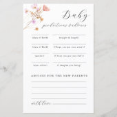 Wildflower Baby shower advies spel (Voorkant)