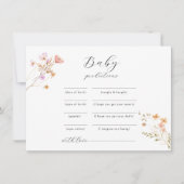 Wildflower Baby shower advies spel Feestdagenkaart (Voorkant)