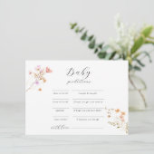 Wildflower Baby shower advies spel Feestdagenkaart (Staand voorkant)