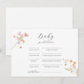 Wildflower Baby shower advies spel Feestdagenkaart (Voorkant / Achterkant)