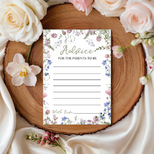 Wildflower Baby Shower Advieskaart Kaart