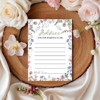 Wildflower Baby Shower Advieskaart Kaart