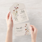 Wildflower Baby shower Alles in een Invite All In One Uitnodiging (Afscheurbaar)