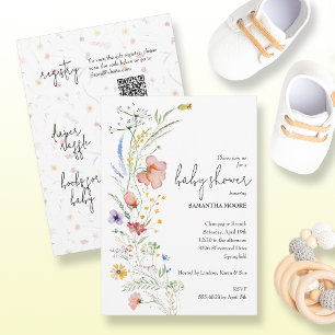 Wildflower Baby shower alles in één Kaart