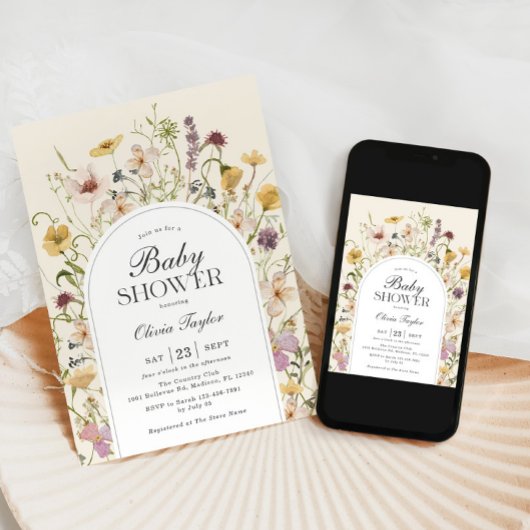 Wildflower Baby shower Arch Kaart