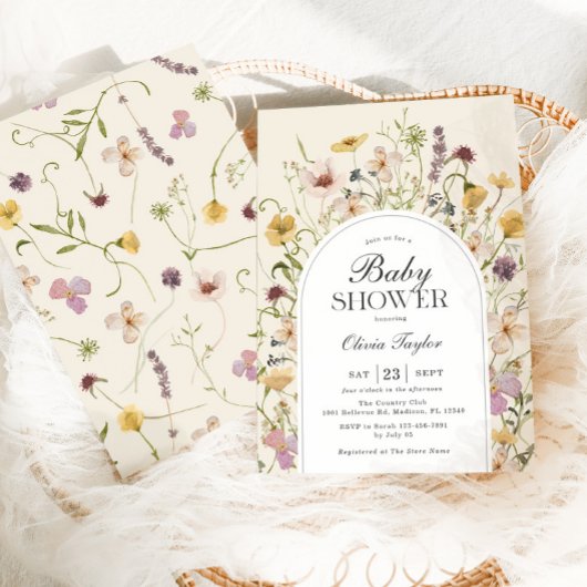 Wildflower Baby shower Arch Kaart