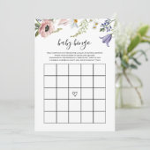 Wildflower Baby Shower Baby Bingo spelkaart Kaart (Staand voorkant)